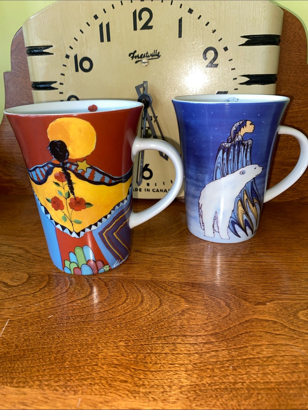 2 Oscardo Porcelain Mugs Indigenous Artists